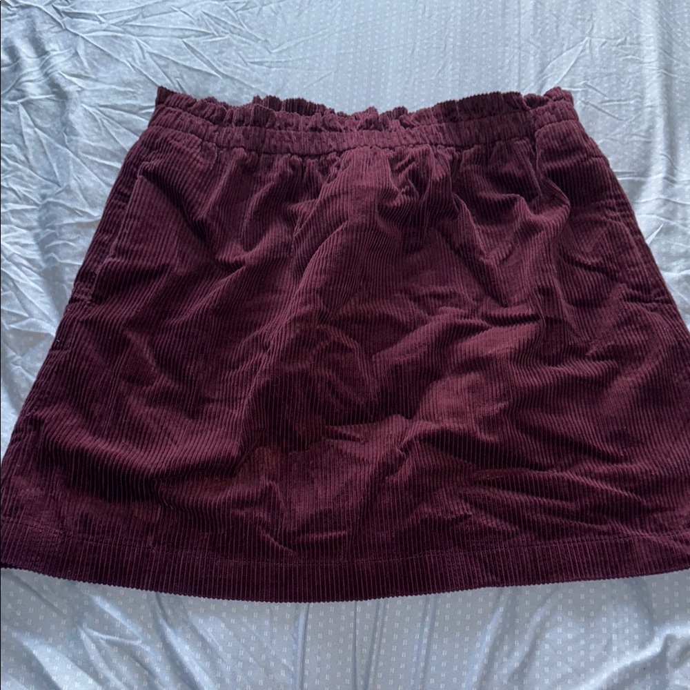 LOFT Burgundy Corduroy Mini Skirt